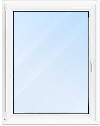FENSTERVERSAND - Kunststofffenster Weiß - zu öffnendes Fenster Kunststoff mit Griff, Dreh- & Kippfenster, 2-fach Verglasung, Klarglas - DIN links - BxH: 1050x1350 mm, 70 mm Profil
