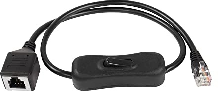 RIIEYOCA RJ12 telefonkabel strömbrytare på/av 6P6C kontakt till uttag telefon fast nät telefonkabel med avskiljare, svart, 50 cm/1,6 fot