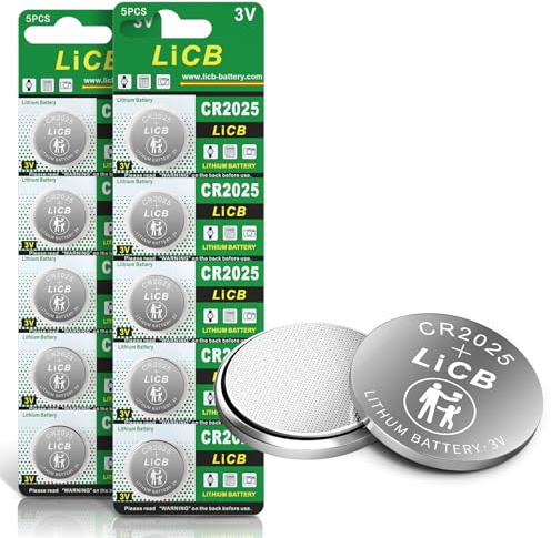 CR2025 Batteries 3V 10-Pack 180mAh High Capacity Long-Lasting Leak Proof High Performance CR 2025 Battery