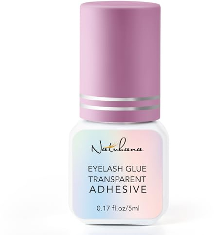 Natuhana Pegamento para Extensione de Pestañas Pelo a Pelo 1s Secado Rapido Semipermanente Sin Irritación 5ml Lash Adhesivo,Transparente