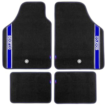 SPARCO Fußmatten Automatten Universal Schwarz Blau Autoteppich Alwettermatten 4X