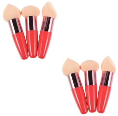 MAGICLULU Lot de 2 Éponges de Maquillage pour Femmes pour Fond de Teint Blush Surligneur 3 Pièces