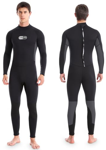 Våtdräkt för män, herr våtdräkter full längd våtdräkt, 3 mm neopren våt kostym herr våtdräkt våtdräkter för dykning snorkling simning surfing
