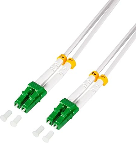Logilink 072389 Cavo Fibra Ottica Armato Acciaio OS2 LC/APC Duplex 9/125 3 Metri Bianco