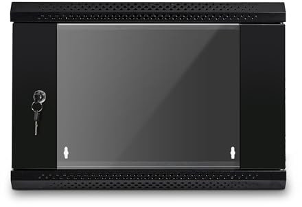 Bestfor 19 Assembled Data Server Rack Data Cabinet 400mm Deep, Wall or Floor Mounting, 19 Inch Standard Rack Size for Home, Office, Server Room, Computer, Audio with Lockable Glass Door 6U 400mm