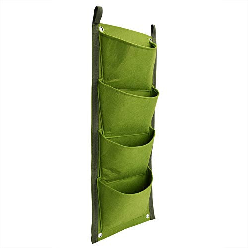 Fdit Vertikale Begrünung, Hängende Wand-Pflanztasche, Garten, Balkon, Küche, Kräuter, Blumen, Gemüse, Drinnen und Draußen, Grün, 27,6 X 11,8 Zoll