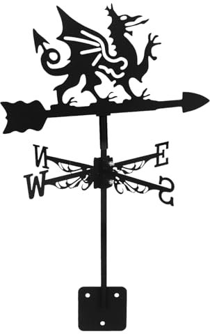 Toddmomy Windrichtungsanzeiger Metall Dekorative Wetterfahne Für Garten Und Wetterfest Und Für Landwirte Und Gartenliebhaber Vierfüßiges Drachen-design