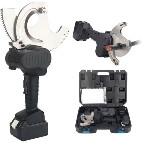 vanenferse Akku Hydraulische Kabelschere, Kabelschneider Elektrischer Drahtschneider Drahtschneidewerkzeug Mit LED Anzeige Für Max. Φ55/65/75mm Kupfer Al Kabel