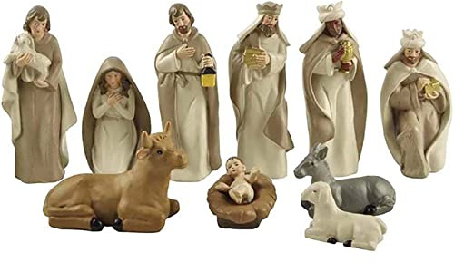 Lazyspace Krippenfiguren-Set – Jesus-Geburtsfiguren für Haus und Kirche, perfekt für Weihnachtsdekorationen und religiöse Dekoration