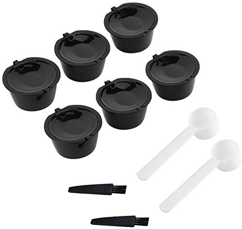 Kaffeekapsel-Pads, Wiederverwendbar, Nachfüllbar, Filterbecher für Nestle -Maschinen, Schwarz, mit Löffel und Bürste, Top-Qualität