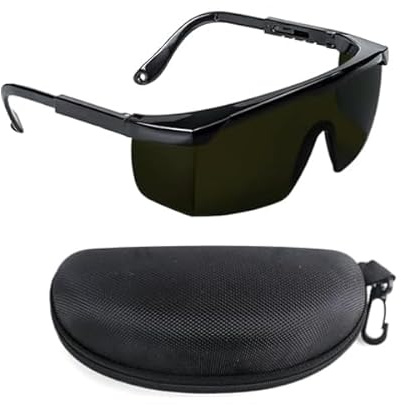 MJFENDAI IPL Schutzbrille 190nm - 2000nm, UV Schutzbrille Wellenlänge Laserschutzbrille, Laser Schutzbrille für UV Schutzbrille, Augenschutz (Schwarz)