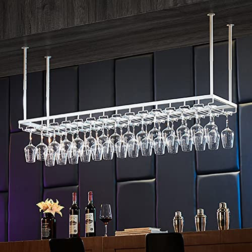 Estante para Copas de Vino Blanco, Soporte para Copas de Vino, Soporte para Copas de Vino, Estante de Metal para Colgar en el Techo, Estante Decorativo para almacenar Copas de Vino para Bare