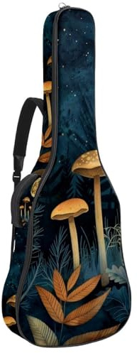 Gitarrentasche in voller Größe, wasserdichte Gitarren-Abdeckung, Tragetasche für akustische klassische E-Gitarren, Palmen-schwarzes Muster, Multicolor 08, 42.9x16.9x4.7 in, Lässiger Tagesrucksack