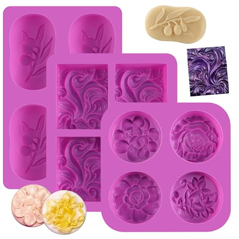 TYSM-CC 3 Stampi in Silicone Alimentare a 4 Cavità per Sapone Fai da Te