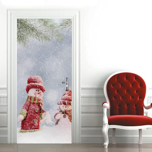 3D Muñeco De Nieve De Navidad Etiqueta De La Puerta Autoadhesivo Cartel De La Puerta Papel Pintado De La Puerta Mural De La Puerta Arte De La Puerta Etiqueta De La Pared De La Puerta F-68524769806490