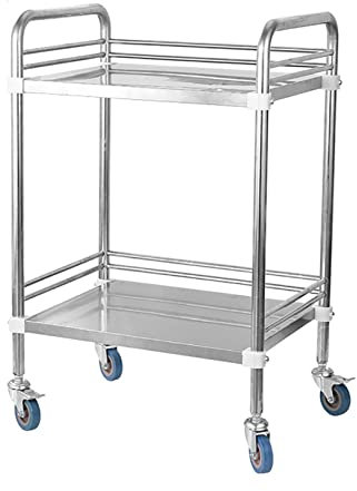 Medizinischer Rollwagen aus Edelstahl, 2/3 Schichten, chirurgisches Instrument, mobiler Servierwagen auf Rädern für Zahn- und Krankenhausgebrauch