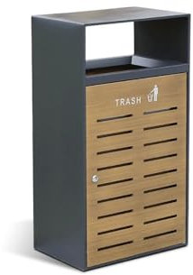 CFY652 Poubelle Tri Selectif Poubelle carrée en métal d'intérieur/extérieur de 70l avec Deux Ouvertures latérales, Grande Poubelle Commerciale Domestique Moderne Bac de Tri