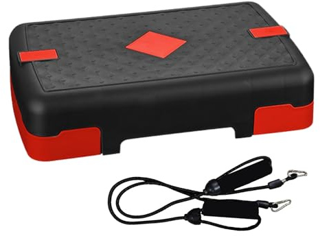 Entrenador de Step para Ejercicios - Plataforma de Ejercicio Antideslizante con Elevadores Ajustables, Compacta y Versátil | Tabla de Step para Entrenamiento en Interiores para Clases de Gimnasio, Rut