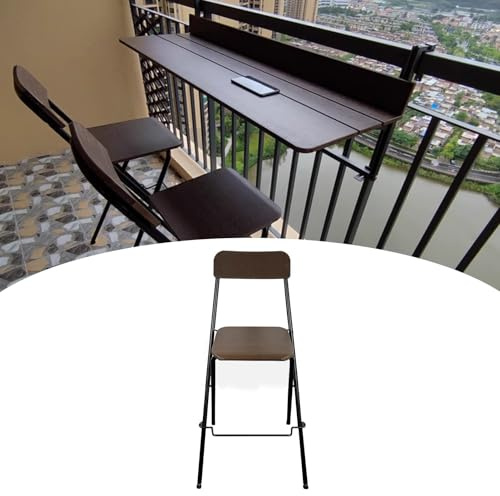 Ddasam Mesa Colgante Plegable de Exterior - Material Ecológico Polimérico sin Formaldehído, Plegable para Ahorrar Espacio en Balcón, Terraza, (Altura de la Silla: 65 cm)
