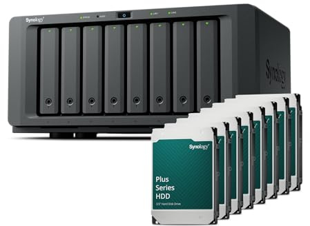 Synology DS1825+ 16TB (Synology HAT3300-2T) Serie Plus de 8 bahías con Ryzen V1500B, 8GB de RAM (32GB máx.), 2x 2,5GbE, 2x ranuras M.2 NVMe. Ranura PCIe para opciones NIC.