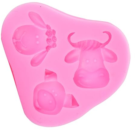 Baxnore Farm Animal Silicone Fondant Moule Ensemble de moutons Formes de vache de vache de résine Resin Coulage de chocolarité outil de décoration de gâteau pour les amateurs de bo