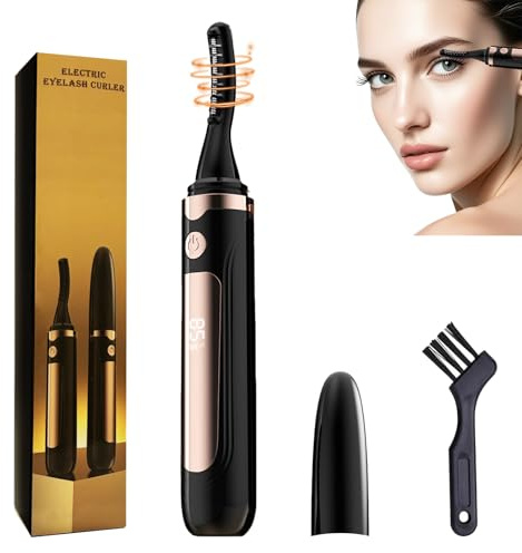2026 Heated Eyelash Curler-USB Rechargeable Electric Eyelash Curler- Eyelash Curlers Heated 4 Temperature Modes Fast Heat Up Within 3s - 24 Hours Long Lasting- with Led Display for Women Girls(Black)