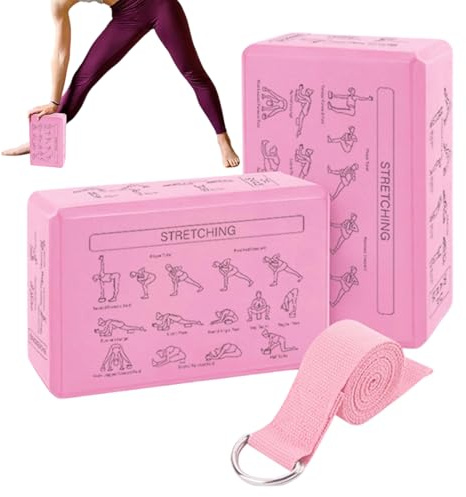 Yoga Brick – 2 pezzi portatile antiscivolo morbido – schiuma EVA yoga allenamento blocco – per adulti principianti casa studio meditazione allenamento stretching equilibrio flessibilità