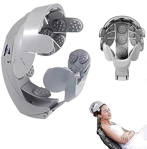 COYEUX Elektrisches Kopfmassagegerät Mit Musik, Nackenmassagehelm Mit Wärme, Kopfakupunktur Und Luftdruckmassage, Zur Linderung Von Kopfschmerzen Und Migräne