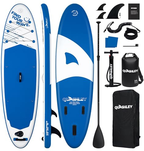 Swayit Aufblasbares SUP Board Set Stand up Paddling Board Aufblasbare SUP Board mit Premium SUP-Zubehör(Shark-Blue)