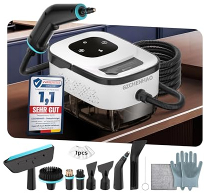 14-IN-1 Dampfreiniger Handgerät【99,99% Keimreduktion-Führende Deutsche SPJ Technik】【9-Sekunden Turbo-Dampf-Intelligent Turbo Steam System】Dampfreiniger für Alles,Steam Cleaner für Boden, Küche etc.