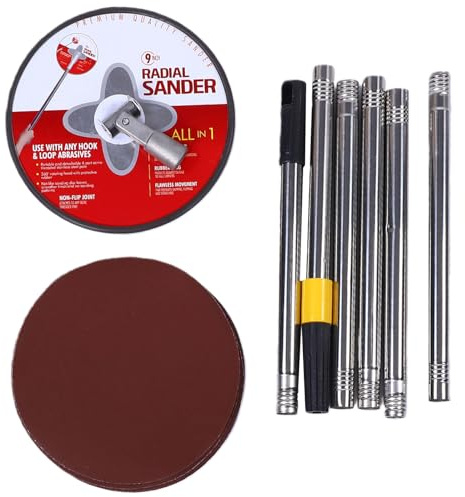 Oreilet Lijadora de Pértiga de 9 Pulgadas para Paneles de Yeso, Lijadora Radial con Pértiga de Extensión de 81 Pulgadas, 15 Lijas, Herramienta de Lijado Manual Circular Redonda