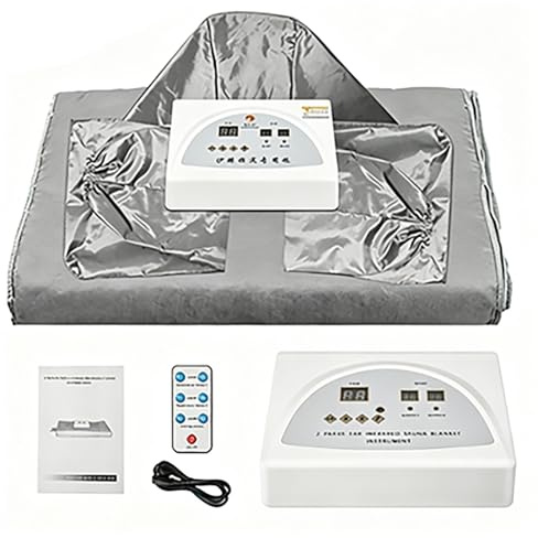 Manta de sauna con mangas, manta de sauna personal portátil, circulación de vapor de cuerpo completo, tela impermeable, diseño plegable, desintoxicación más alta 176 ℉
