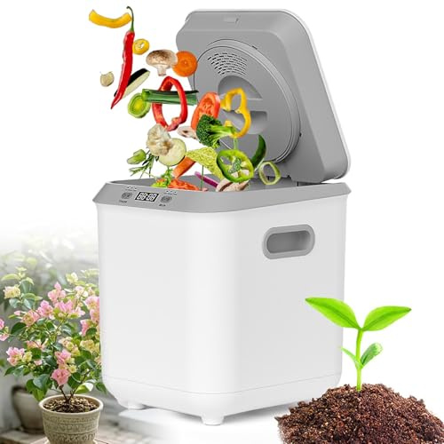 Compostador de Cocina de Gran Capacidad de 3.3 L, silencioso Compostador eléctrico de Interiores silencioso y autolimpiante para residuos orgánicos
