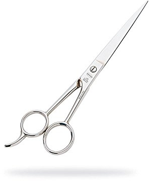 Premax - Forbici Parrucchiere con Codolo - Gambo Tondo - Lama Retta - 18 cm - Acciaio Nichelato - Ideali per Professionisti dell'Hairstyling - - Qualità Premana - Acciaio al Carbonio - Made in Italy