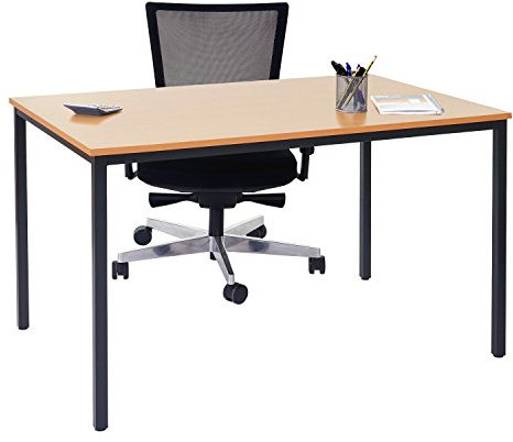 Mendler Schreibtisch Braila, Konferenztisch Bürotisch Seminartisch, 120x80cm MDF - Buche-Optik