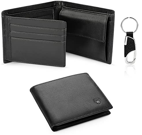 wilbest® Portafogli da uomo Pelle neri, RFID, Nero , A