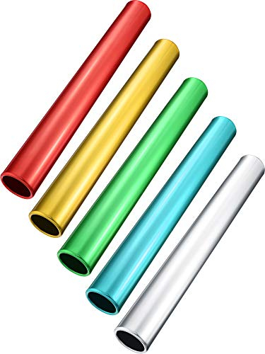 Zhehao Staffelstab Track Baton Aluminium Feldrennen Batons Running Baton für Studenten Büro Clark Outdoor Feldrennen Werkzeuge (Gold Silber Rot Grün Blau, 5 Stücke)