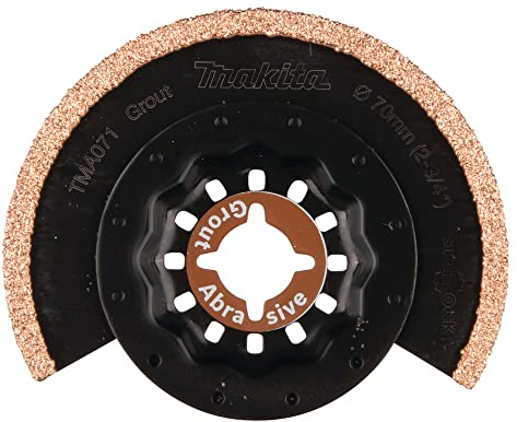 Makita B-65040 Starlock HM/TC Segmentsägeblatt 70 mm TMA071, Körnung 50, für Mörtel, Epoxid, Fiberglas, Porenbeton für Multitool, Multifunktionswerkzeug, 1 Stück