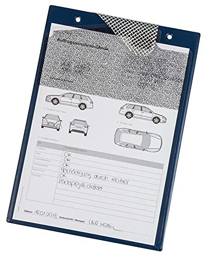 Auftragstasche Secure, DIN A 4, mit Schlüsselfach und Pixelung, aus hochfester Klarsichtfolie mit Einreißschutz, Blau, Verpackungseinheit: 10 STK