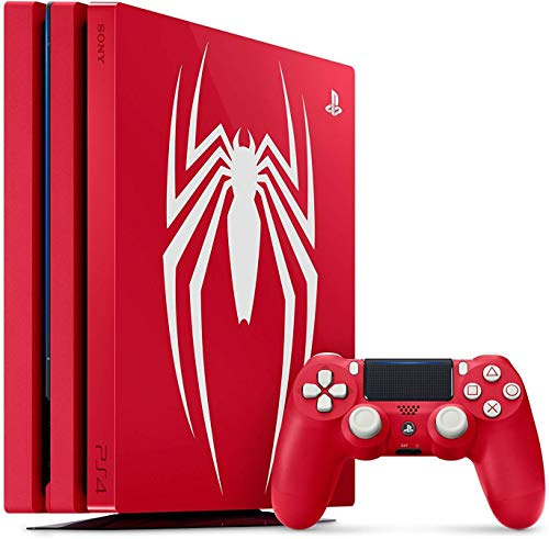 Playstation 4 Pro 1TB SSD Limited Edition Console - Marvels Spider-Man Bundle Enhanced with Fast Solid State Drive (Renewed)