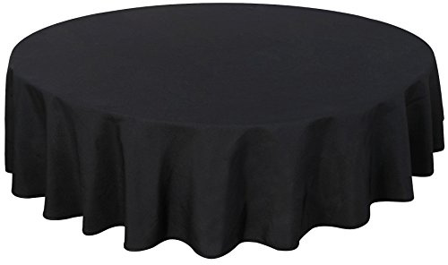 Qualitäts Tischdecke Textil Rund 140 cm, Farbe wählbar Schwarz