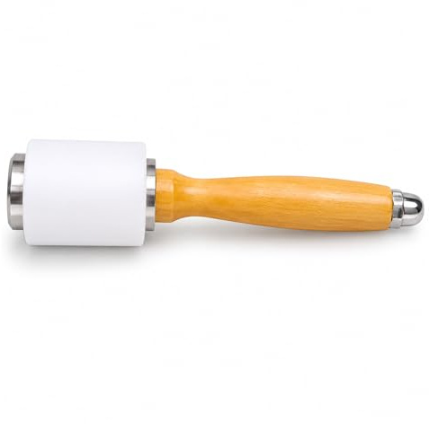 WedDecor Nylon Mallet for Leathercraft, Leather Stamping & Carving Hammer, Wooden Handle Leathercraft Hammer Cowhide Tool, Striking DIY Projects Work Straight Head