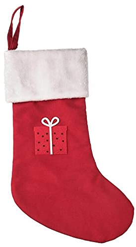 Vinter 2021 Weihnachtsstrumpf Nikolausstiefel Weihnachtssocke rot/weiß 49 cm