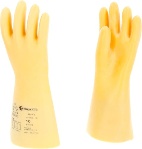 KS Tools 117.0060 Elektriker-Schutzhandschuh mit Schutzisolierung | Größe 10 | Klasse 3 [26.500 V] | weiß