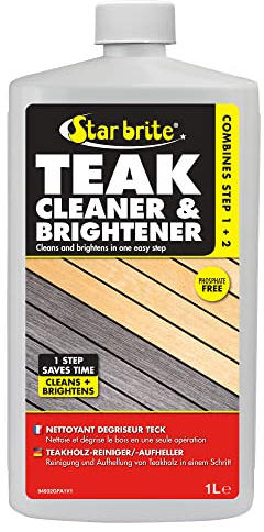 STAR BRITE Teak Cleaner & Brightener, Restore Weathered Wood, 1 L