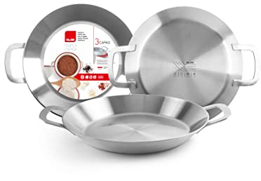 IBILI - 652130 - Paella-Pfanne mit DREI Schichten, Edelstahl/Aluminium, 30 cm