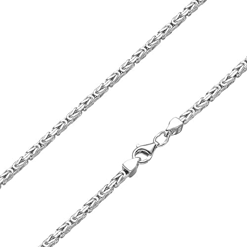 SchmuckForever Königskette 2,2mm 925 Silber massiv - Länge Wählbar - Collier Halskette oder Armband (65)