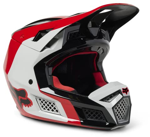 Fox Racing Unisex V3 RS Motocross Dirt Bike Helmet, Fluorescent Red, Small