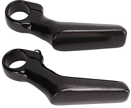 Agatige Mountainbike Lenker Lenkerenden, Kohlefaser L-Form Ergonomische Rennrad Lenkerhörnchen für 22,2 mm Fahrradlenker(hell)