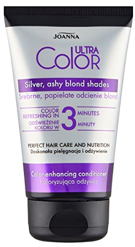 JOANNA Ultra Color Silber Spülung - Haarspülung für Frauen - Farbverbessernde Pflegespülung - Neutralisierung von Unerwünschten Gelbtönen - Innerhalb von 3 Minuten - 100 g